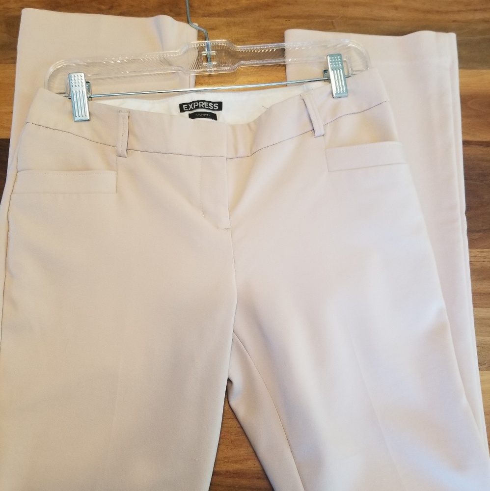 Express Columnist Pants Sz 4 Bootcut Khaki Lt Tan